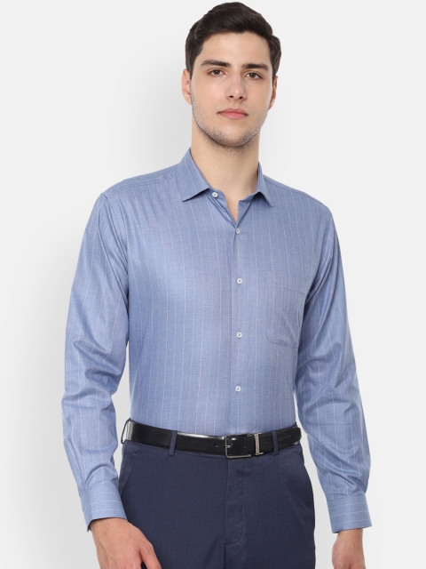 

Van Heusen Men Blue Regular Fit Striped Formal Shirt