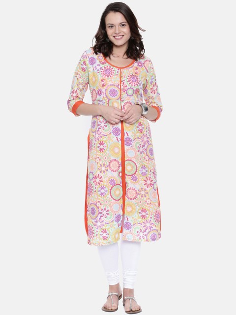 

Rasada Women Multicoloured Printed Straight Kurta, Multi
