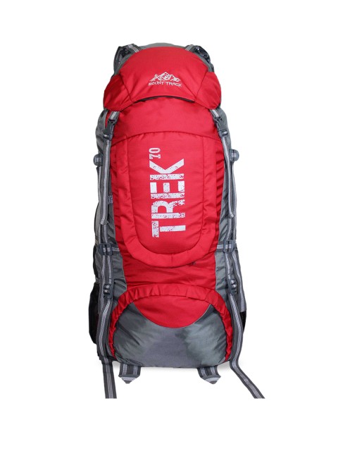 

MOUNT TRACK Unisex Red & Grey Colourblocked Extra Large 70 litre Rucksack