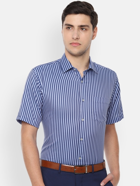 

Van Heusen Men Blue Regular Fit Striped Formal Shirt