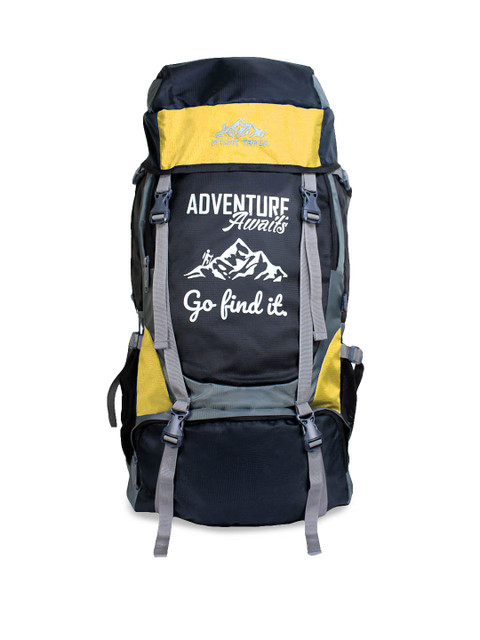 

MOUNT TRACK Unisex Black & Grey Colourblocked Adventure Series Large 55 litres Rucksack, Yellow