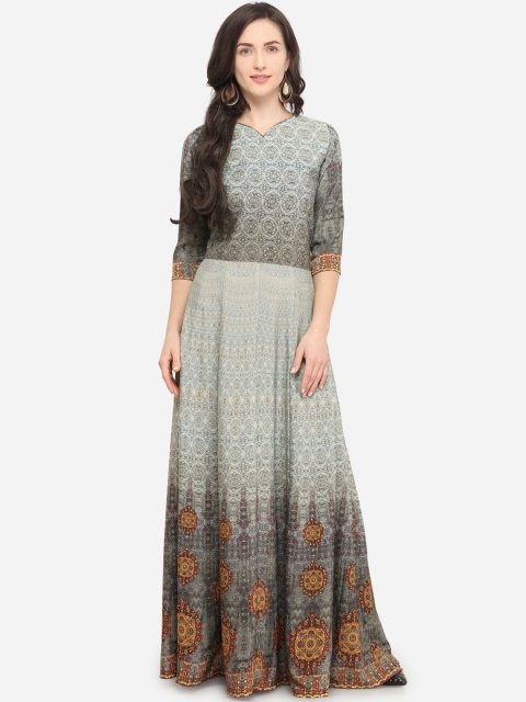 

Stylee LIFESTYLE Women Grey Printed A-Line Dress