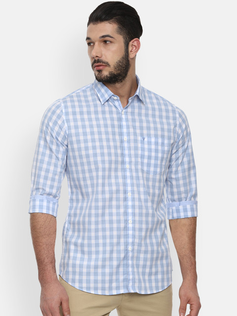 

Van Heusen Sport Men Blue & White Slim Fit Checked Casual Shirt
