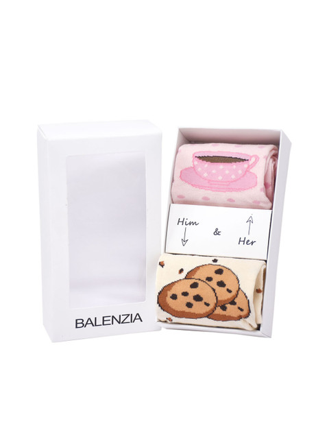 

Balenzia Unisex Pack of 4 Assorted Calf-Length Him & Her Socks Boxset Special Edition Socks