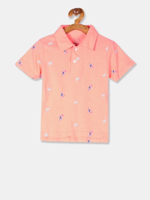 

The Childrens Place Boys Orange Printed Polo Collar T-shirt