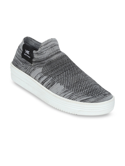 

Doc Martin Men Grey & Black Woven Design Flatform Sneakers