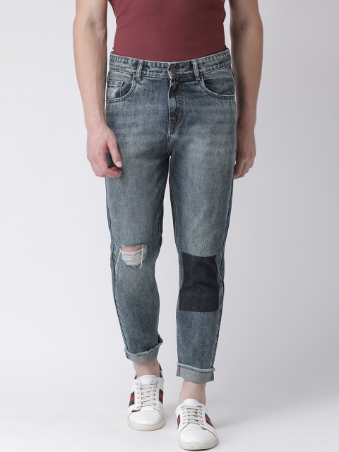 

REALM Men Blue Slim Fit Mid-Rise Low Distress Jeans