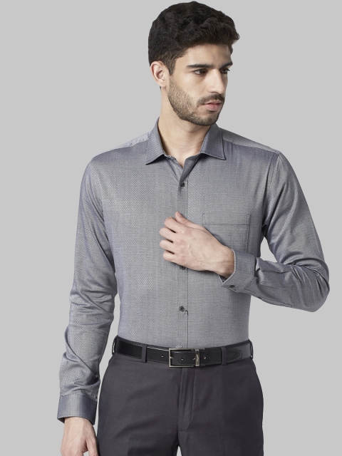 

Park Avenue Men Grey Slim Fit Self Design Formal Shirt