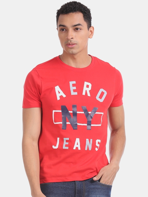 

Aeropostale Men Red Printed Round Neck T-shirt
