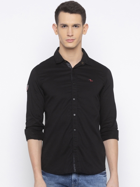

SPYKAR Men Black Slim Fit Solid Casual Shirt