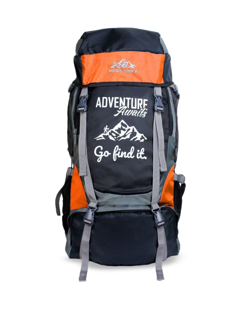 

MOUNT TRACK Unisex Black & Grey Colourblocked Adventure Series Large 55 litres Rucksack