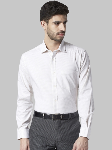 

Park Avenue Men White Regular Fit Self Design Formal Shirt