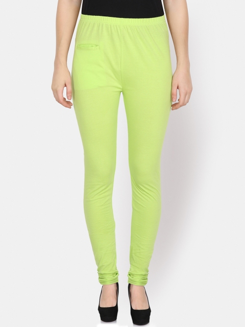 

Yaadleen Women Lime Green Solid Churidar Leggings