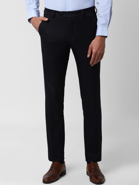 

Peter England Men Navy Blue Slim Fit Solid Regular Trousers
