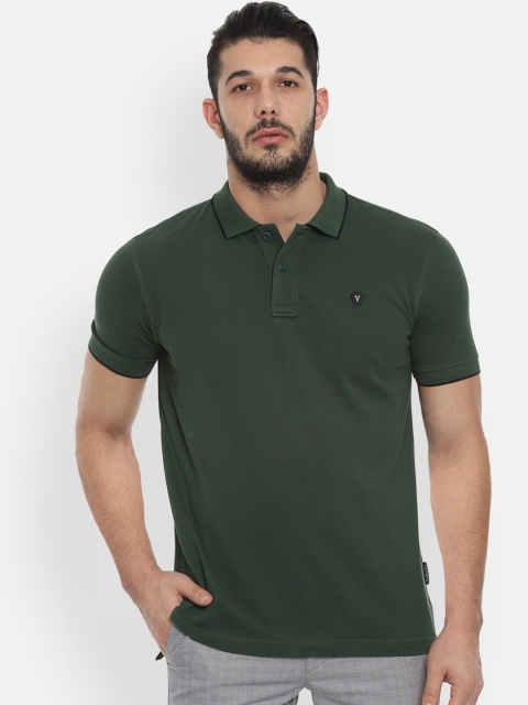 

Van Heusen Sport Men Green Solid Polo Collar Pure Cotton T-shirt