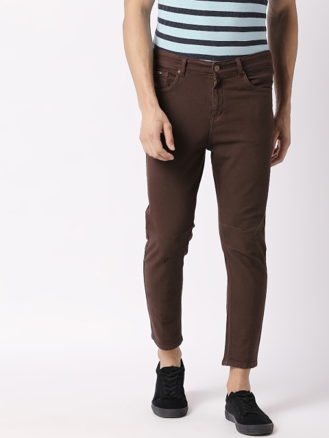 

BOLTS and BARRELS Men Brown Tapered Fit Mid-Rise Clean Look Stretchable Jeans