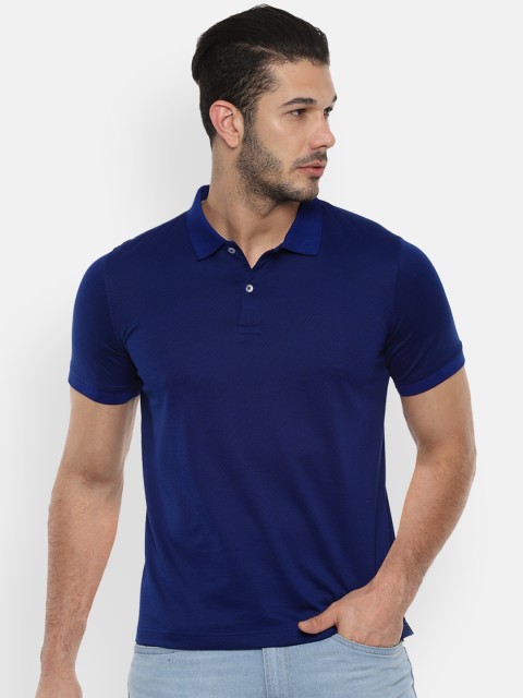

Van Heusen Men Navy Blue Solid Polo Collar T-shirt