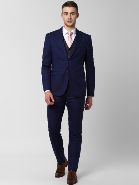 Peter England Men Navy Blue Solid Slim-Fit Single-Breasted Formal Suit