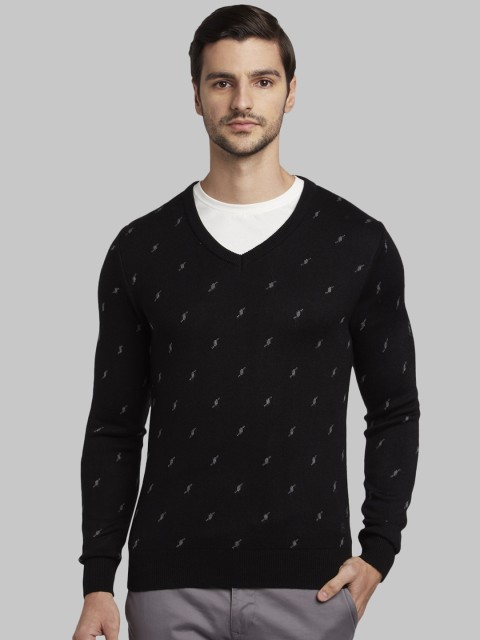 

Parx Men Black & Grey Printed Sweater Vest Sweater