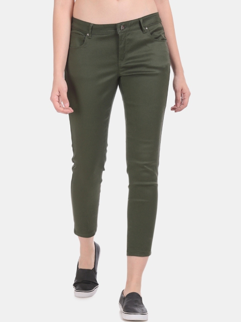 

Cherokee Women Green Skinny Fit Solid Regular Trousers