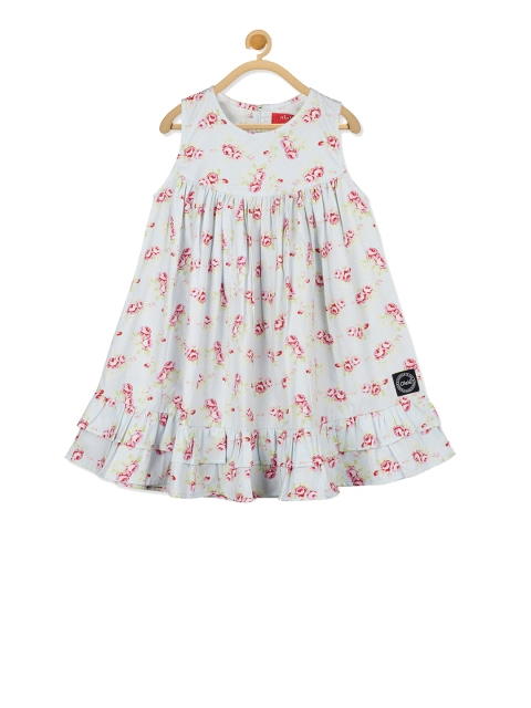 

Olele Girls Blue & Pink Printed A-Line Dress