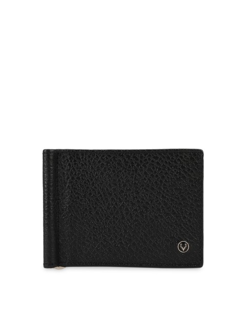 

Allen Solly Men Black Textured Two Fold Leather Wallet
