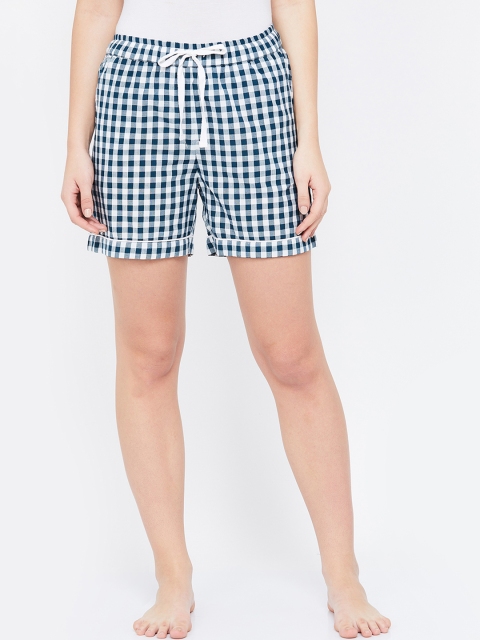 

Ginger by Lifestyle Women Teal Blue & White Printed Lounge Shorts