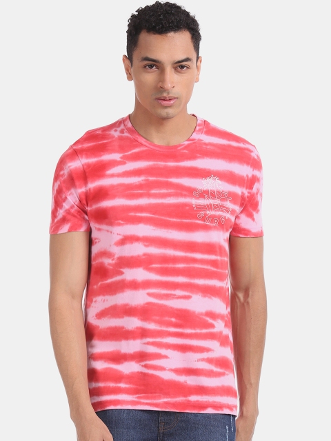 

Aeropostale Men Pink Dyed Round Neck T-shirt
