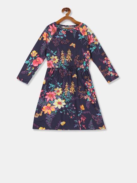 

GAP Girls Blue Printed Fit and Flare Dress