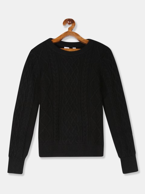 

GAP Girls Black Solid Pullover Sweater