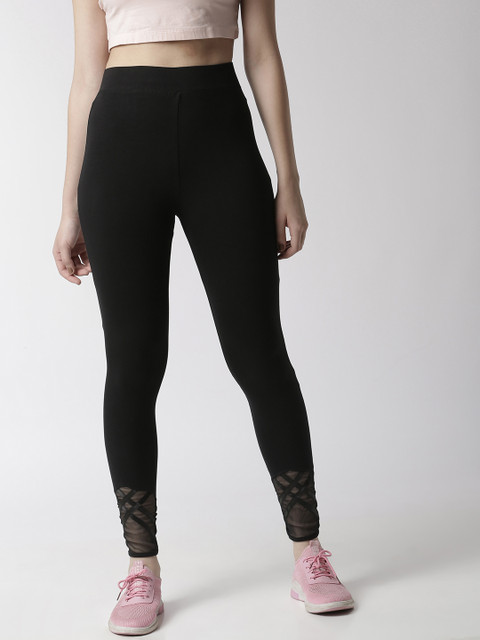 

De Moza Women Black Solid High-Rise Tights