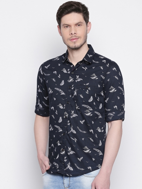 

Mufti Men Navy Blue Slim Fit Printed Casual Shirt