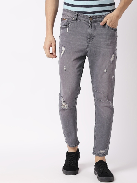 

BOLTS and BARRELS Men Grey Tapered Fit Mid-Rise Mildly Distressed Stretchable Jeans