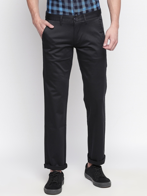 

Easies Men Black Slim Fit Solid Regular Trousers