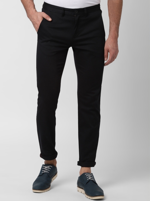 

Peter England Casuals Men Black Slim Fit Solid Regular Trousers