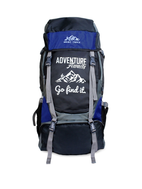 

MOUNT TRACK Unisex Black & Navy Blue Printed Large Adventure Series 55 litre Rucksack