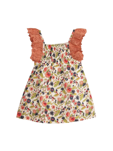 

My Little Lambs Girls Off-White Printed A-Line Dress