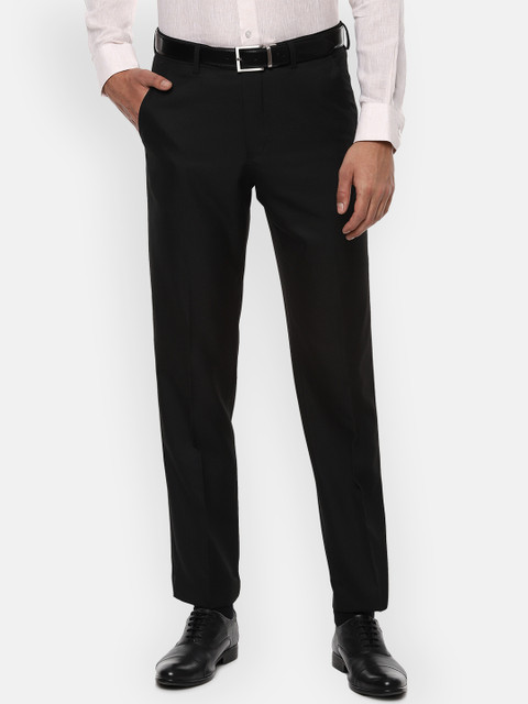 

Van Heusen Men Black Regular Fit Solid Regular Trousers