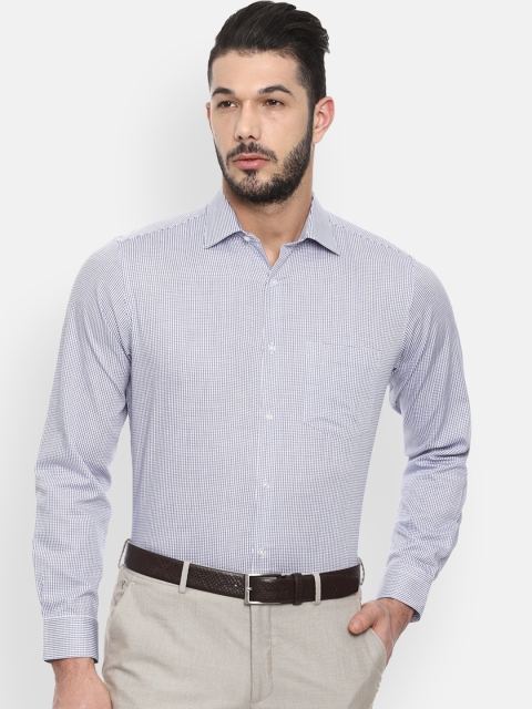 

Van Heusen Men Blue Regular Fit Checked Formal Shirt