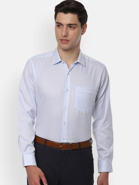 

Van Heusen Men Blue Regular Fit Checked Formal Shirt