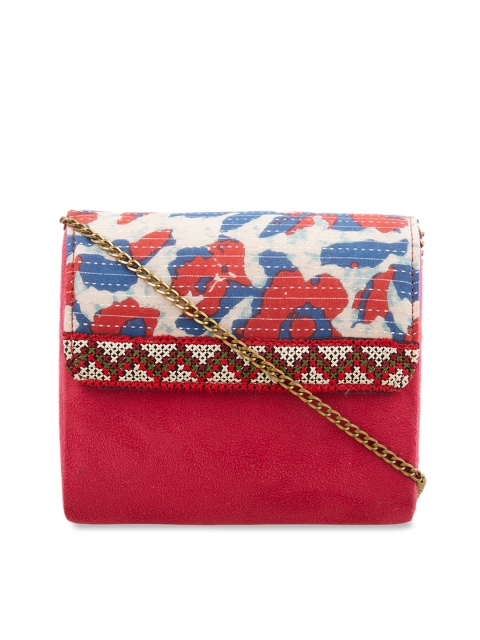 

Tarusa Red & White Printed Sling Bag
