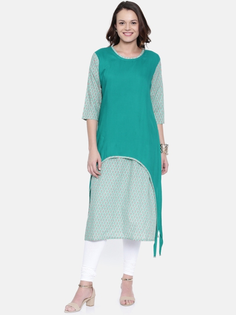 

Rasada Women Green & Pink Printed Kurti