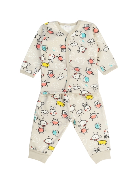 MeeMee Kids Grey & Pink Printed Night suit