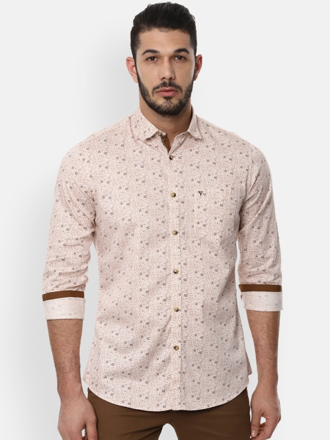 

Van Heusen Sport Men Beige & Brown Slim Fit Printed Casual Shirt
