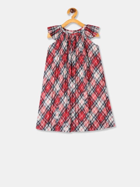 GAP Girls Red & White Checked A-Line Dress