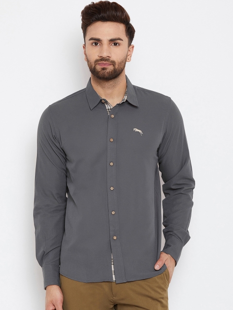 

JUMP USA Men Grey Regular Fit Solid Casual Shirt