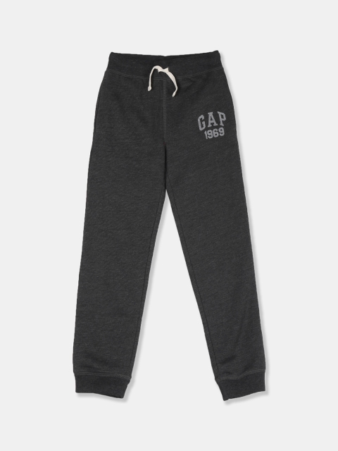 

GAP Boys Charcoal Grey Slim Fit Basic Fleece Joggers