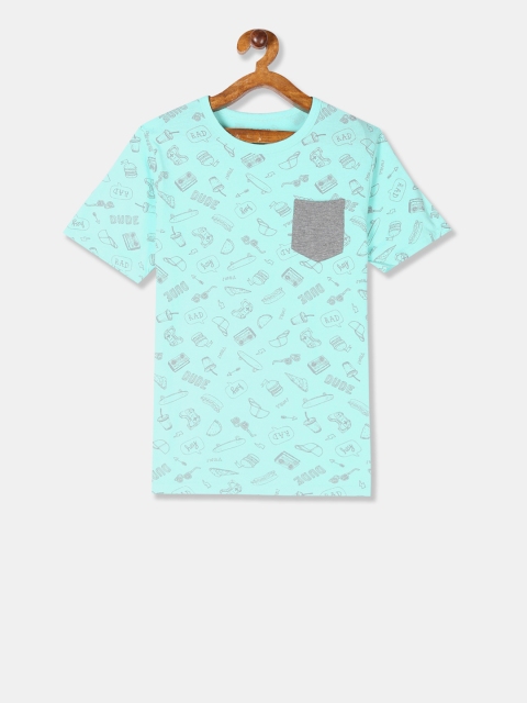 

The Childrens Place Boys Blue Printed Round Neck T-shirt