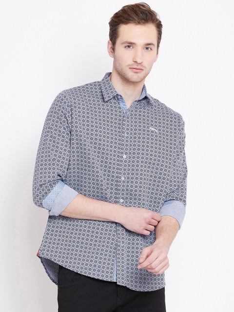 

JUMP USA Men Navy Blue Regular Fit Printed Casual Shirt