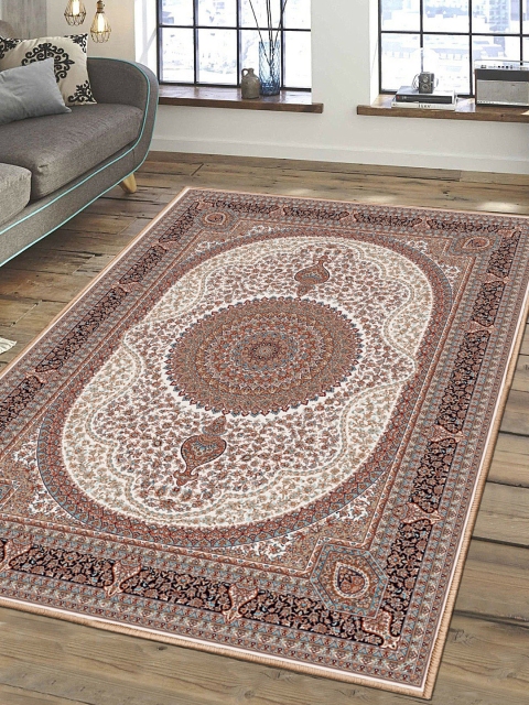 

Status Beige & Brown Ice Silk Velvet Touch Persian Hand-Tufted Carpet